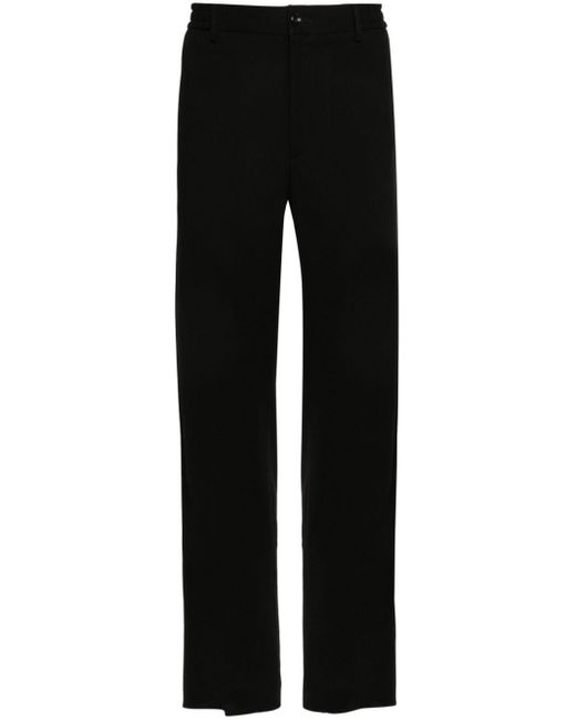 Tagliatore Black Wool-blend Tapered Trousers for men