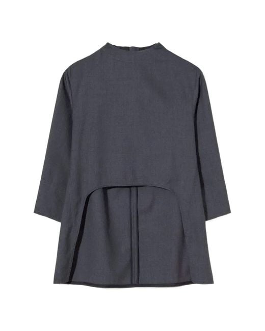 Plan C Blue Asymmetric Tunic Top