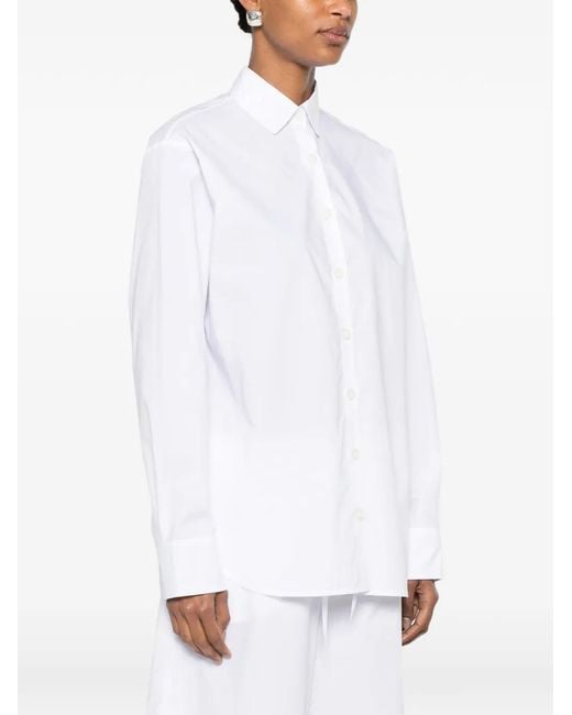 THE NINA STUDIO White Buttoned Tie-Fastening Shirt