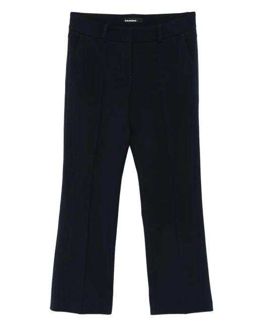Cambio Blue Pleated Belt-Loops Trousers