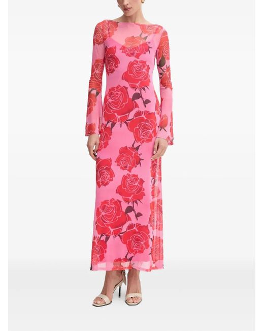 Never Fully Dressed Pink Floral Long-Sleeve Maxi Dress