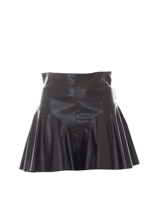 Aniye By Black Caly Faux-Leather Flared Mini Shorts
