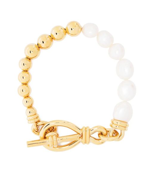 Missoma Metallic Baroque Pearl T-Bar Bracelet