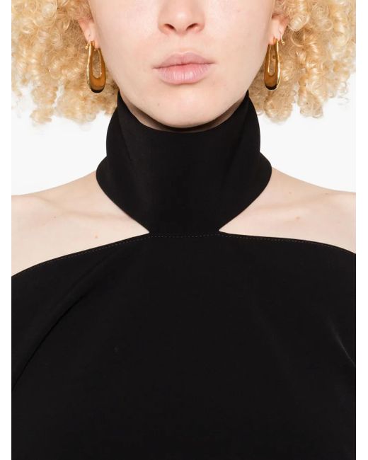 Courreges Black Cold-Shoulder Top