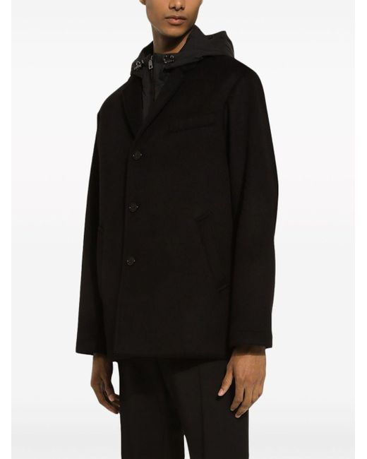 Chaqueta con capucha y capas Dolce & Gabbana de hombre de color Black
