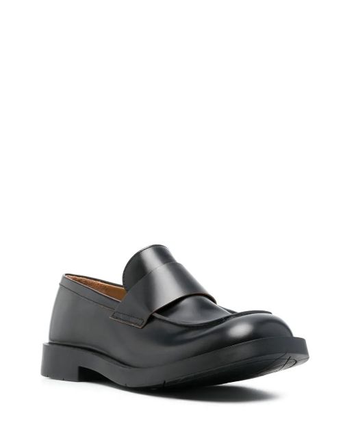 CAMPERLAB Black Square-Toe Leather Loafers