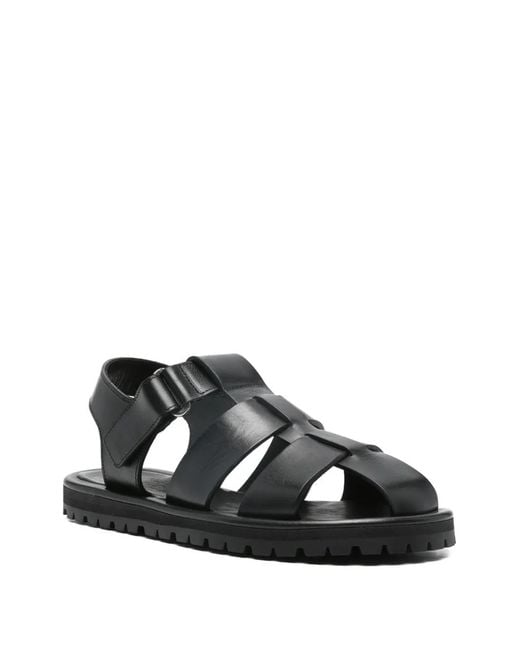 Studio Nicholson Black Sandom Leather Sandals
