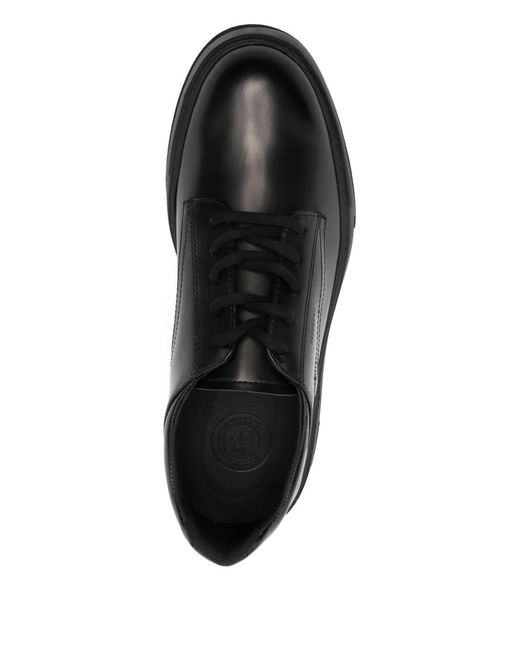 Referenc Black Leather Derby Shoes for men