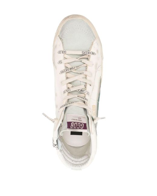 Golden Goose Deluxe Brand Slide High-Top-Sneakers im Used-Look in White für Herren