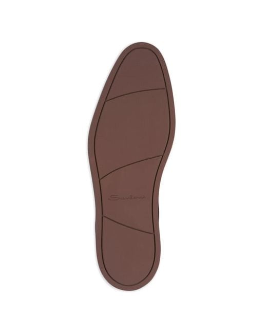 Santoni Brown Suede Lace-Ups Shoes for men