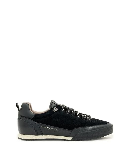 AllSaints Black Harri Suede Panelled Sneakers for men
