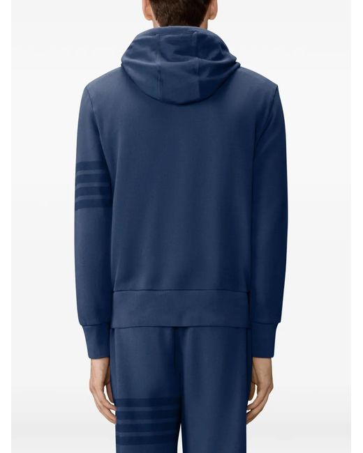 Thom Browne Blue Loopback 4-Bar Hoodie for men