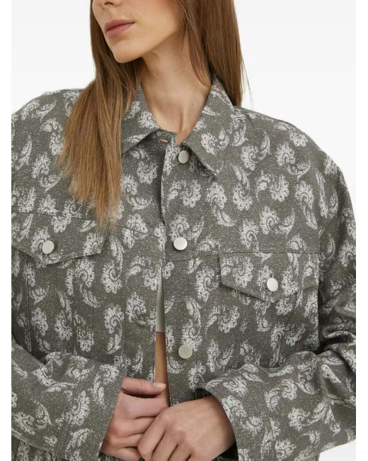 Samsøe & Samsøe Gray Buttoned Floral Jacket
