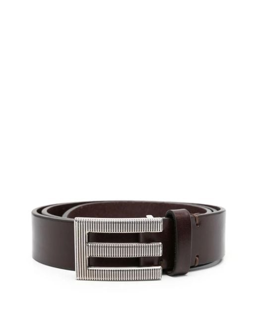 Etro Gray Logo-Buckle Belt