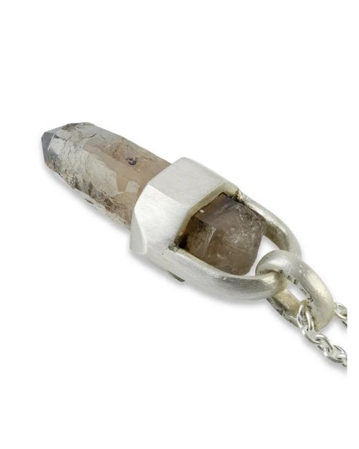 Parts Of 4 Metallic Talisman Halskette aus Sterlingsilber mit Quarz