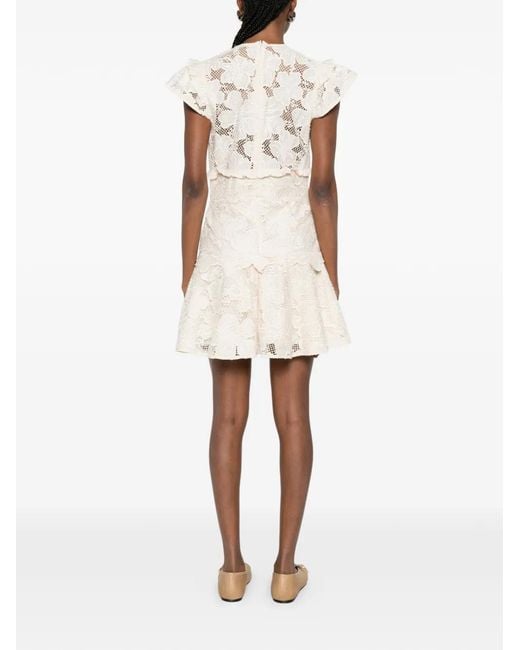 Sandro Women's White Floral-Embroidered Lacedetail Mini Dress -  www.saryalcargochannel.com