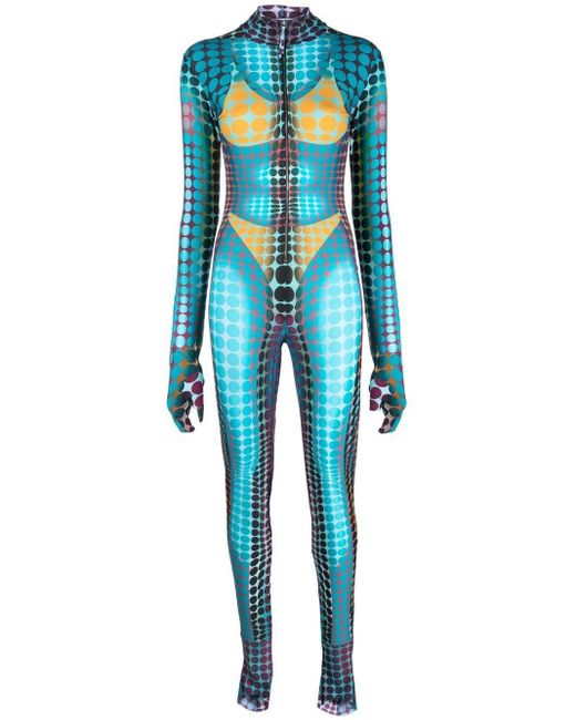 Jean Paul Gaultier The Blue Dotprint Jumpsuit Lyst