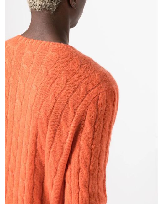 Polo Ralph Lauren Orange Pull En Maille Torsadée for men