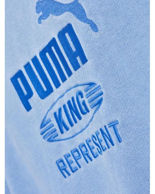 PUMA Blue X Represent Logo-Embroidered Hooded Sweater for men