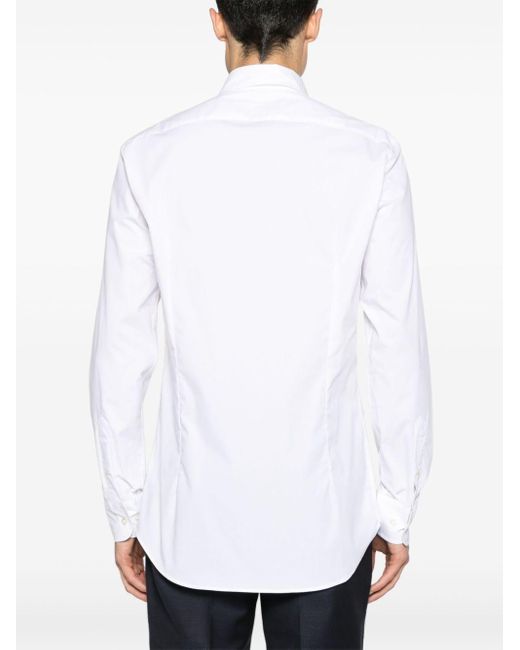 Etro White Long-sleeve Poplin Shirt for men