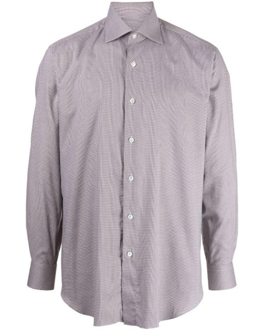 Camisa con motivo en zigzag Brioni de hombre de color Purple