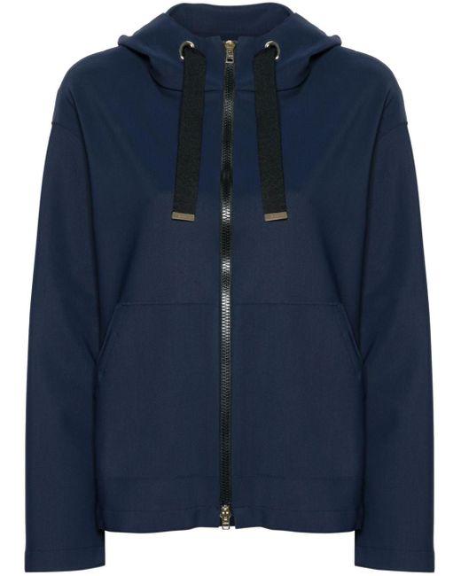 Herno Blue Zip-Up Hooded Jacket