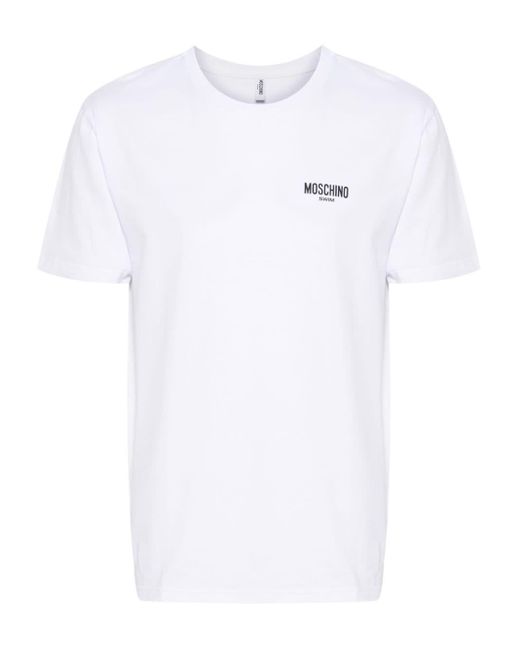 メンズ Moschino ロゴ Tシャツ White