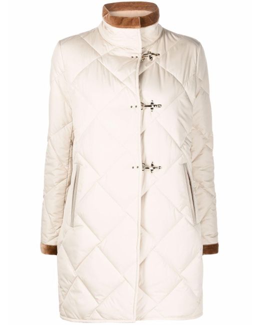 Fay Natural Fur-trimmed Quilted Jacket