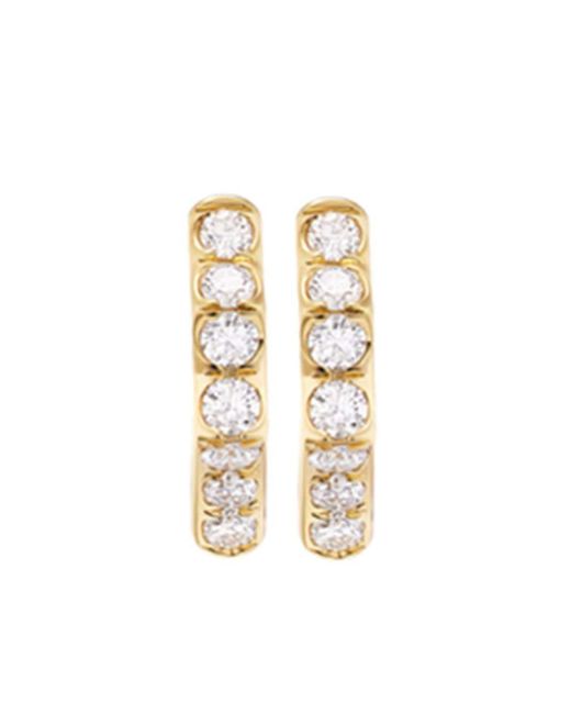David Yurman White 18kt Yellow Gold Stax Diamond Earrings