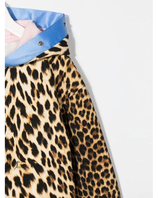 Roberto Cavalli Blue Leopard-Print Zip-Up Hoodie for men