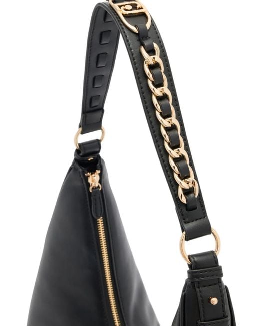 Liu Jo Black Large Chain-Embellished Shoulder Bag