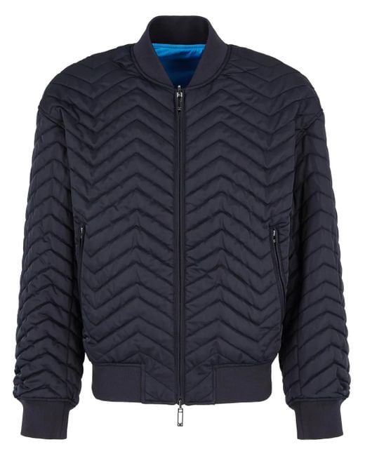 メンズ Emporio Armani リバーシブル ボンバージャケット Blue