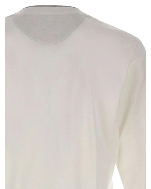 Eleventy White Long-Sleeve Crew-Neck Sweater for men