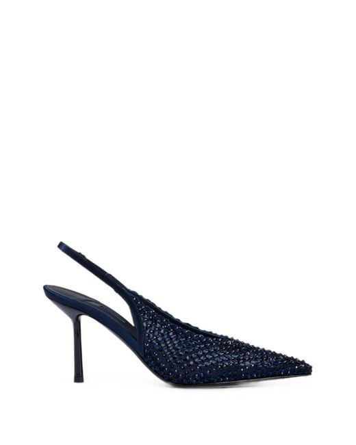 Le Silla Blue Gilda Crystal-Embellished Slingback Pumps