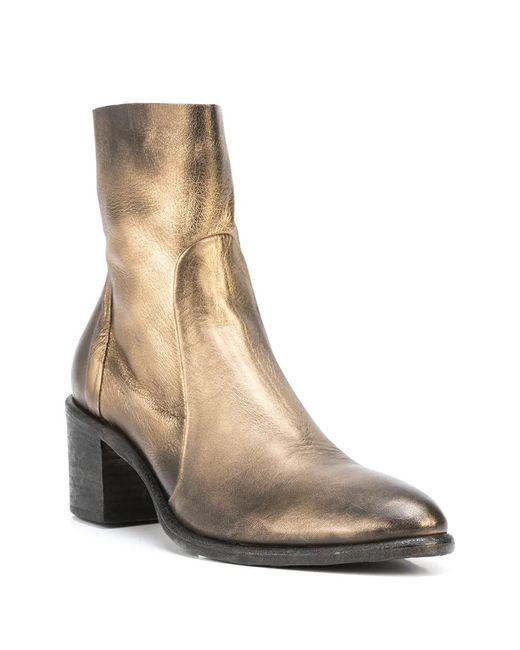 Madison Maison Brown Metallic-Effect Ankle Boots