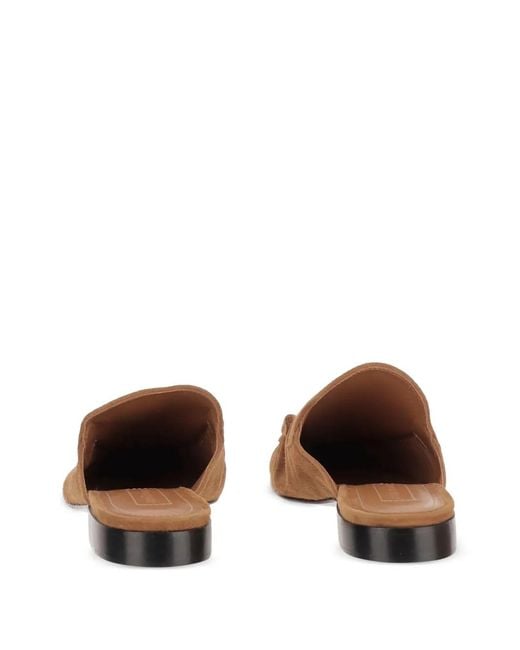 ARMARIUM Brown Leather Flat Mules