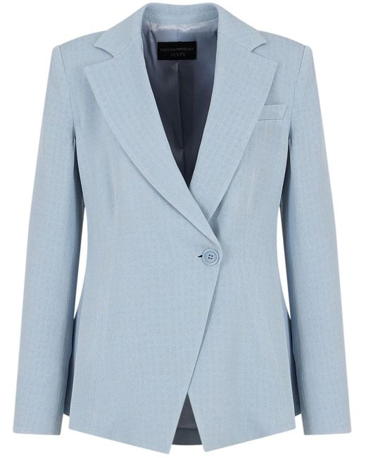 Emporio Armani Blue Single-Breasted Blazer Jacket