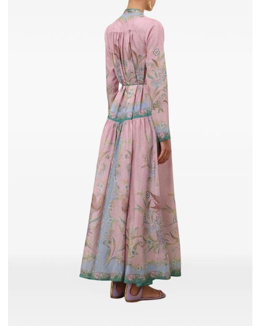 Zimmermann White Floral-Print Silk Maxi Dress