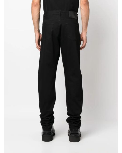 VTMNTS Black Barcode-Patch Straight-Leg Jeans for men