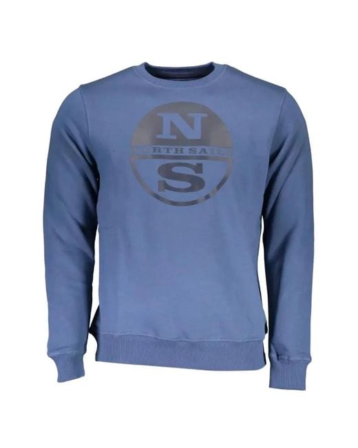 North Sails Blue Logo-Print Sweatshirt for men