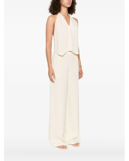 Joseph White Halter-Neck Button Top