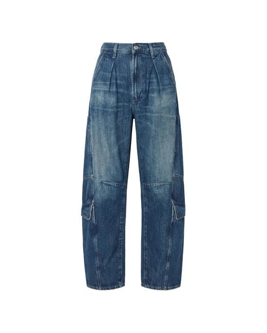 Citizens of Humanity Blue Flight Barrel-Leg Jeans