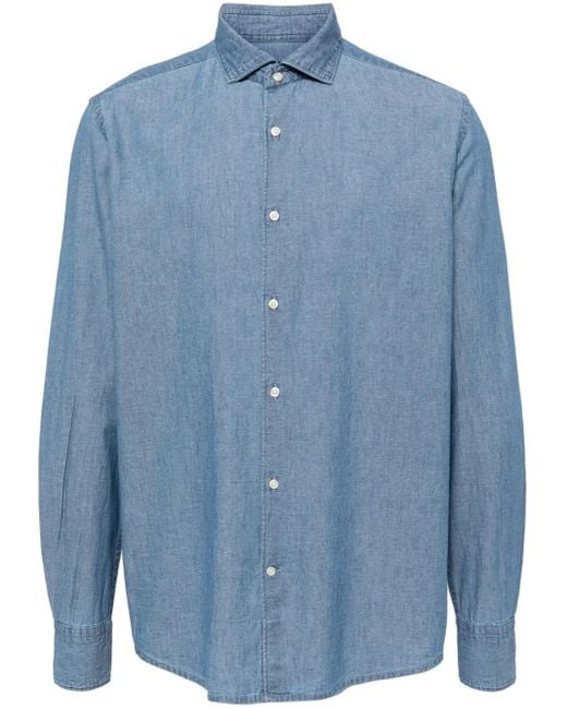 Camicia Warent di Deperlu in Blue da Uomo