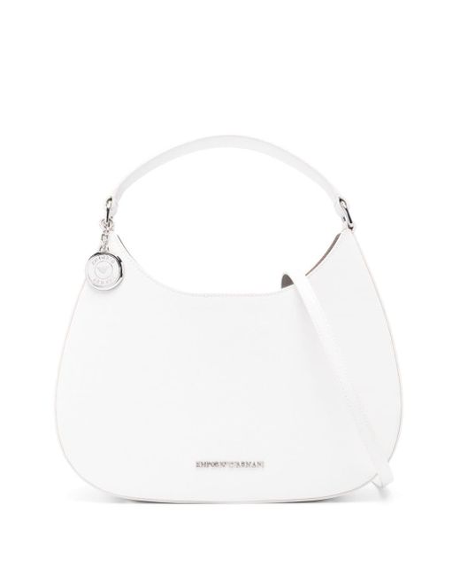Emporio Armani White Asv Leather Shoulder Bag