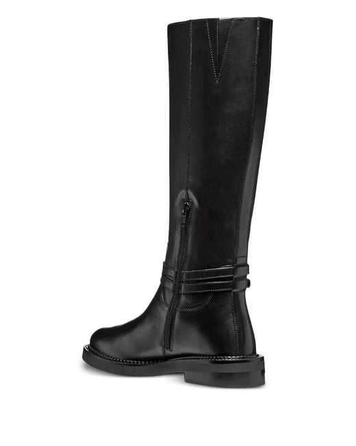 Geox Black 35Mm Serilda Buckled Knee-High Boots