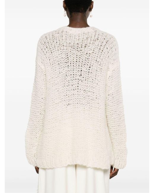 The Row Natural Neutral Eryna Open-knit Sweater