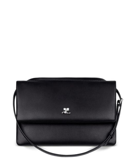 Courreges Black Cuff Leather Shoulder Bag