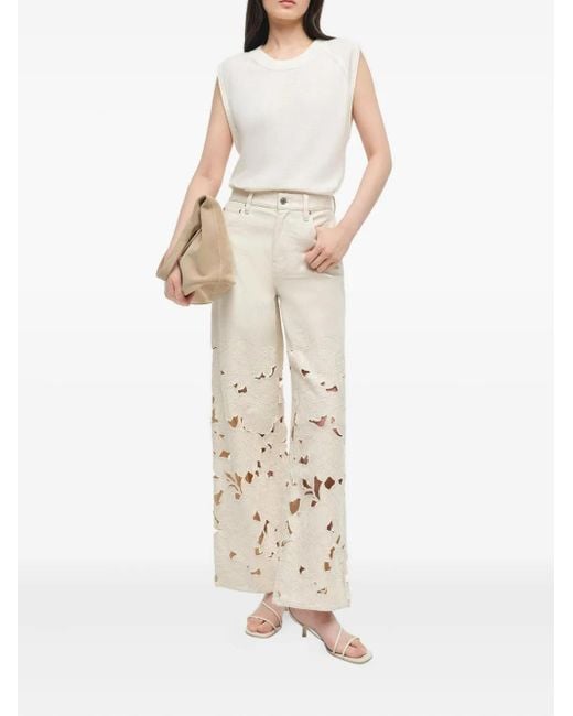 Jonathan Simkhai White Jean Betty À Dentelle Fleurie