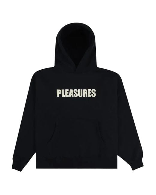 Felpa Con Cappuccio E Logo di Pleasures in Black da Uomo