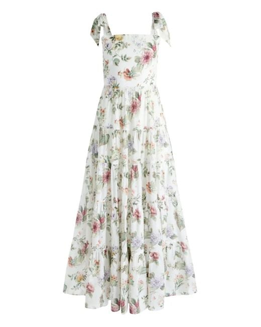 Alice + Olivia White Monnie Cotton Long Dress